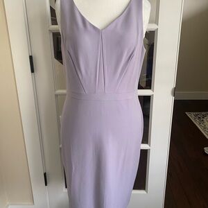 White House Black Market Purple Sheath Dress V-Neck Midi